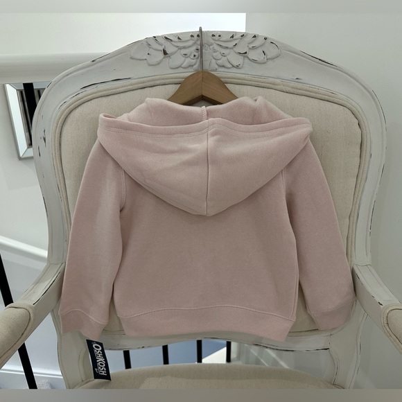 🩰 24 Mth Baby Girls Ballet Pink Oshkosh Zipper Hoodie NWT - Picture 2 of 5